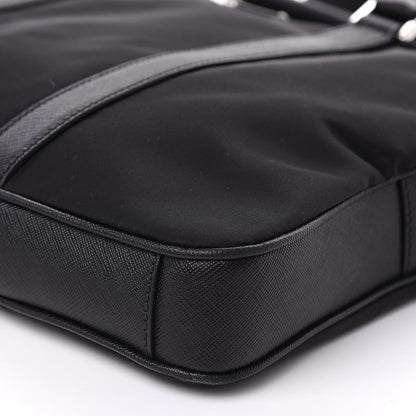 Prada Tessuto Nylon Saffiano Metal Triangle Logo Work Bag Black 9 of 9