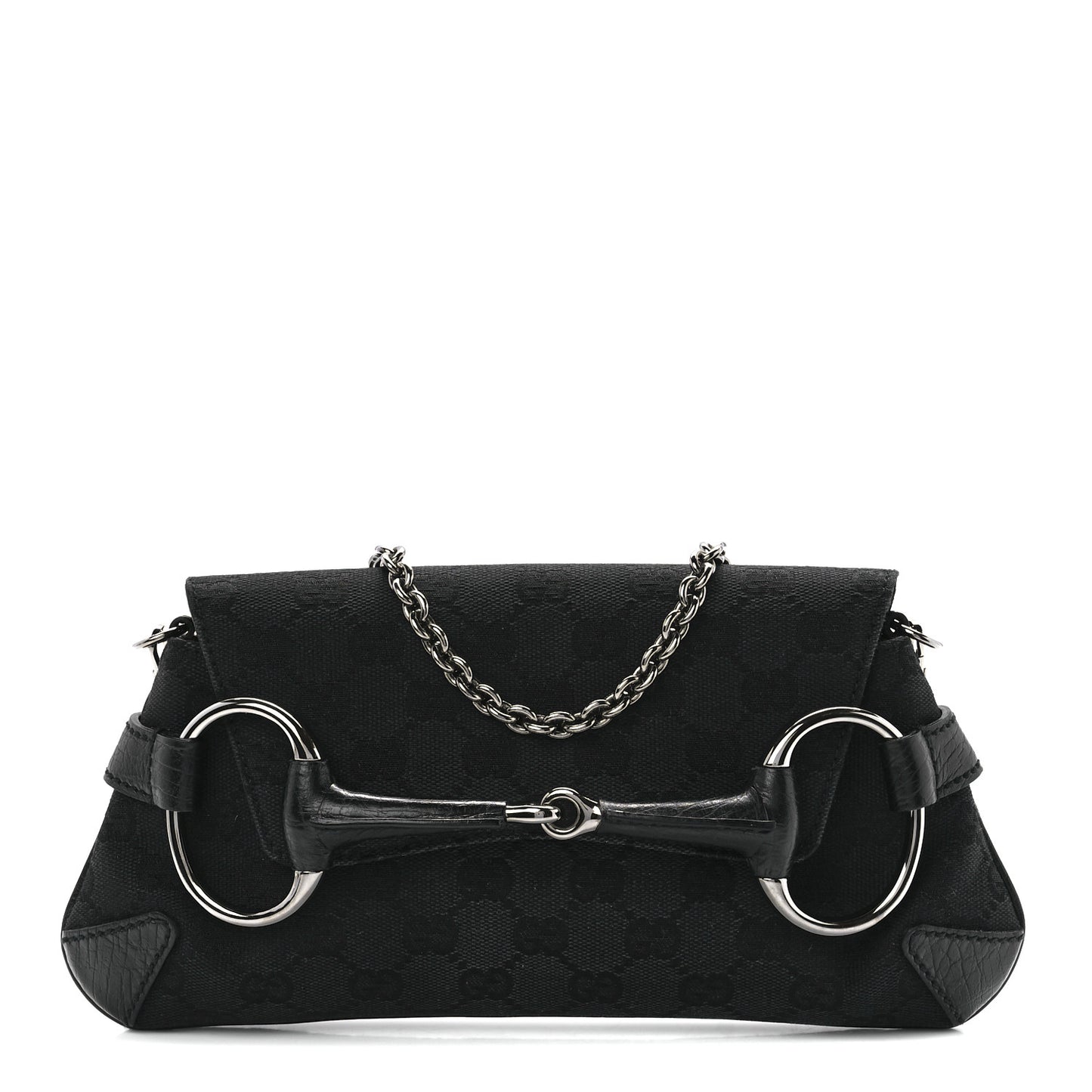 Monogram Horsebit Chain Clutch Black