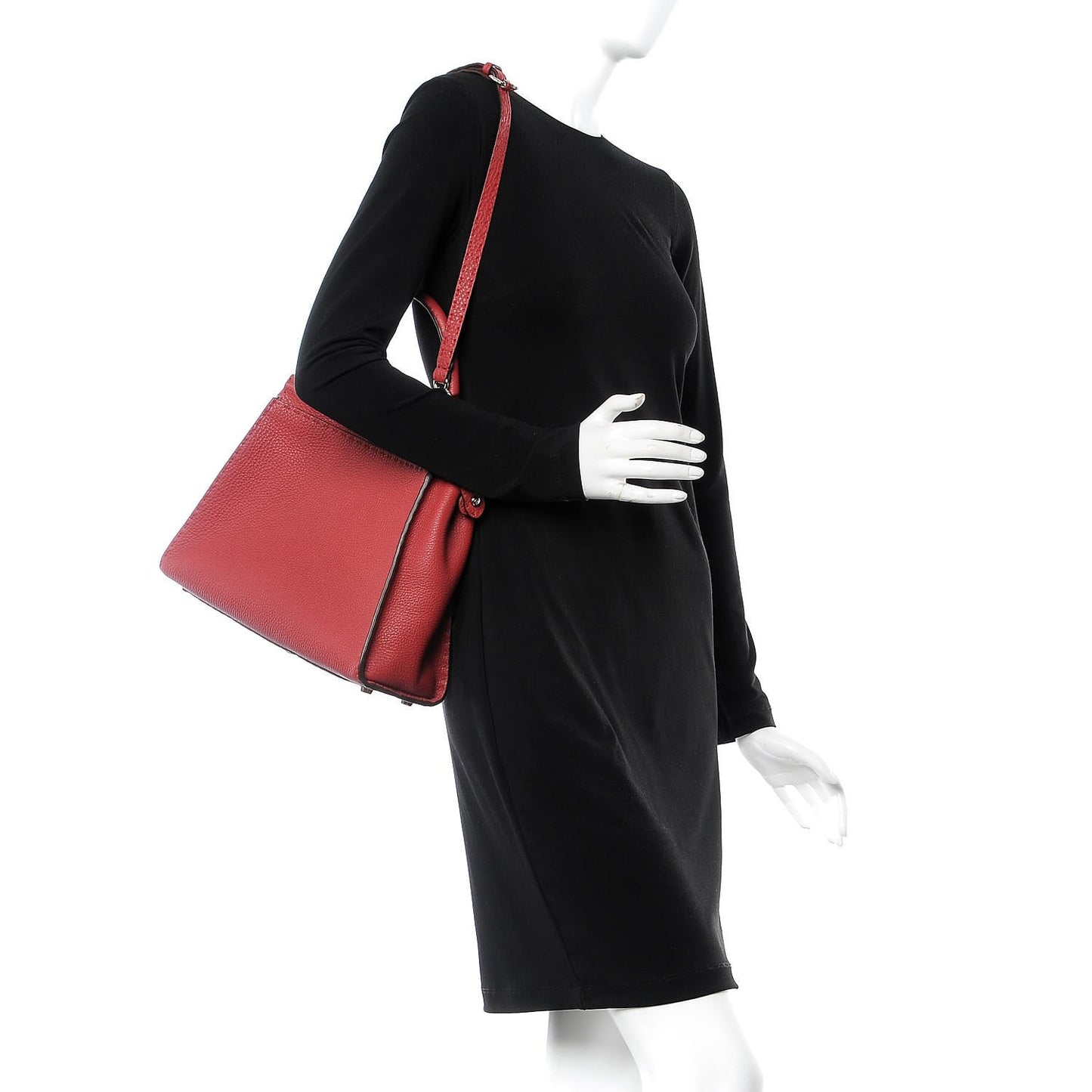 Cuoio Romano Selleria Bi-Color Medium Peekaboo Iconic Satchel Rosso Latte