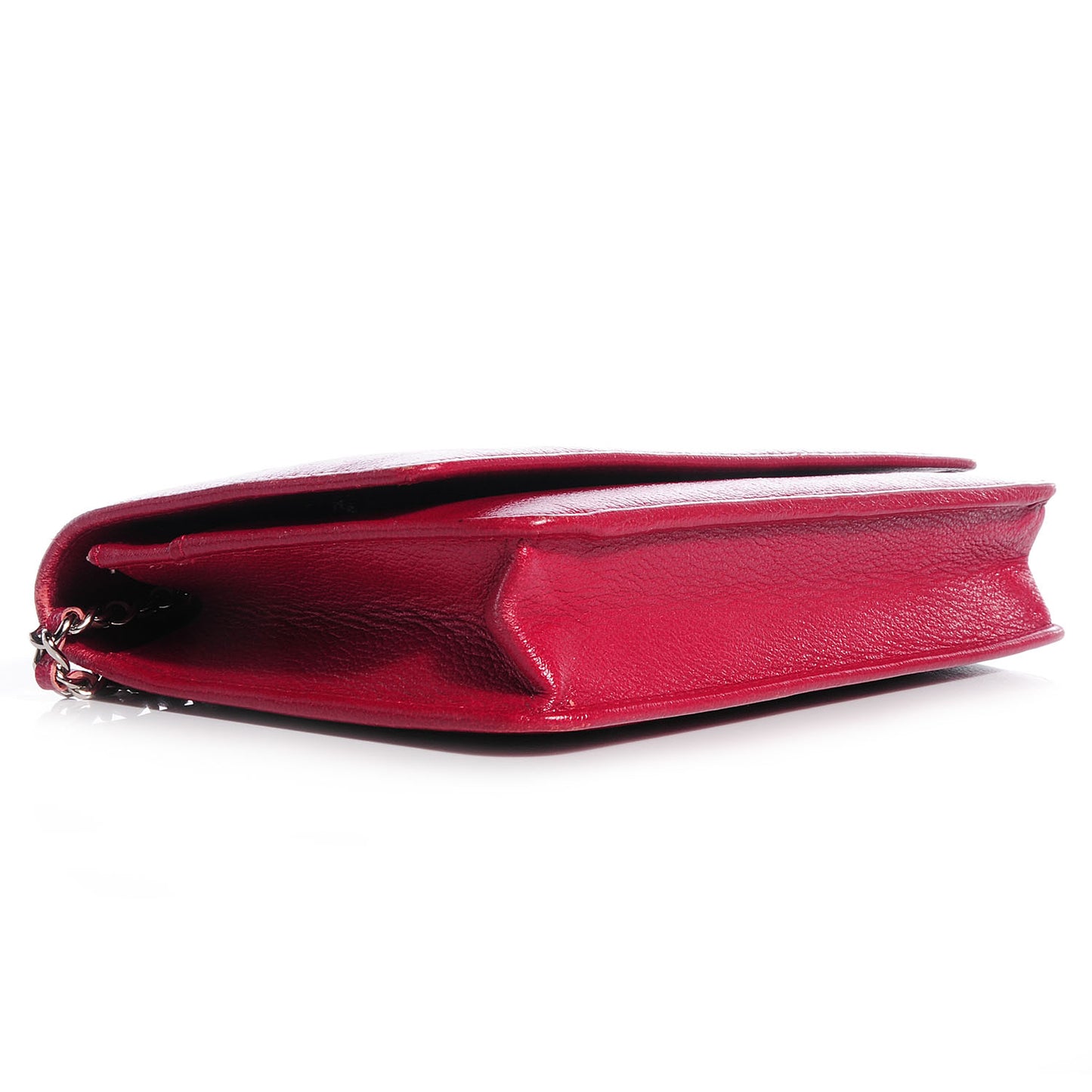 Calfskin Embossed Jacket Wallet On Chain WOC Red