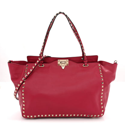 Valentino Garavani Vitello Medium Rockstud Tote Cyclamin 1 of 9