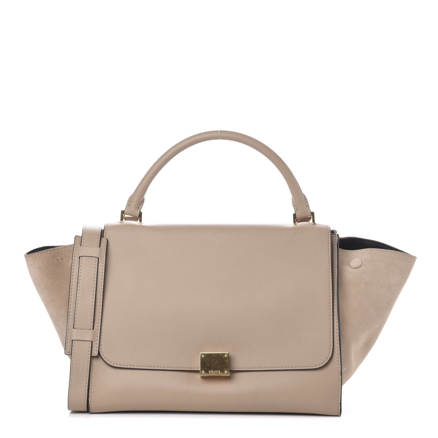 Smooth Calfskin Suede Medium Trapeze Sahara