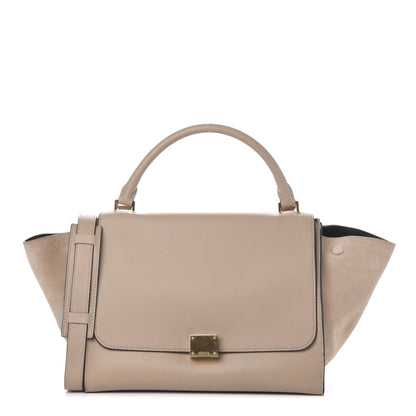 Celine Smooth Calfskin Suede Medium Trapeze Sahara 1 of 10