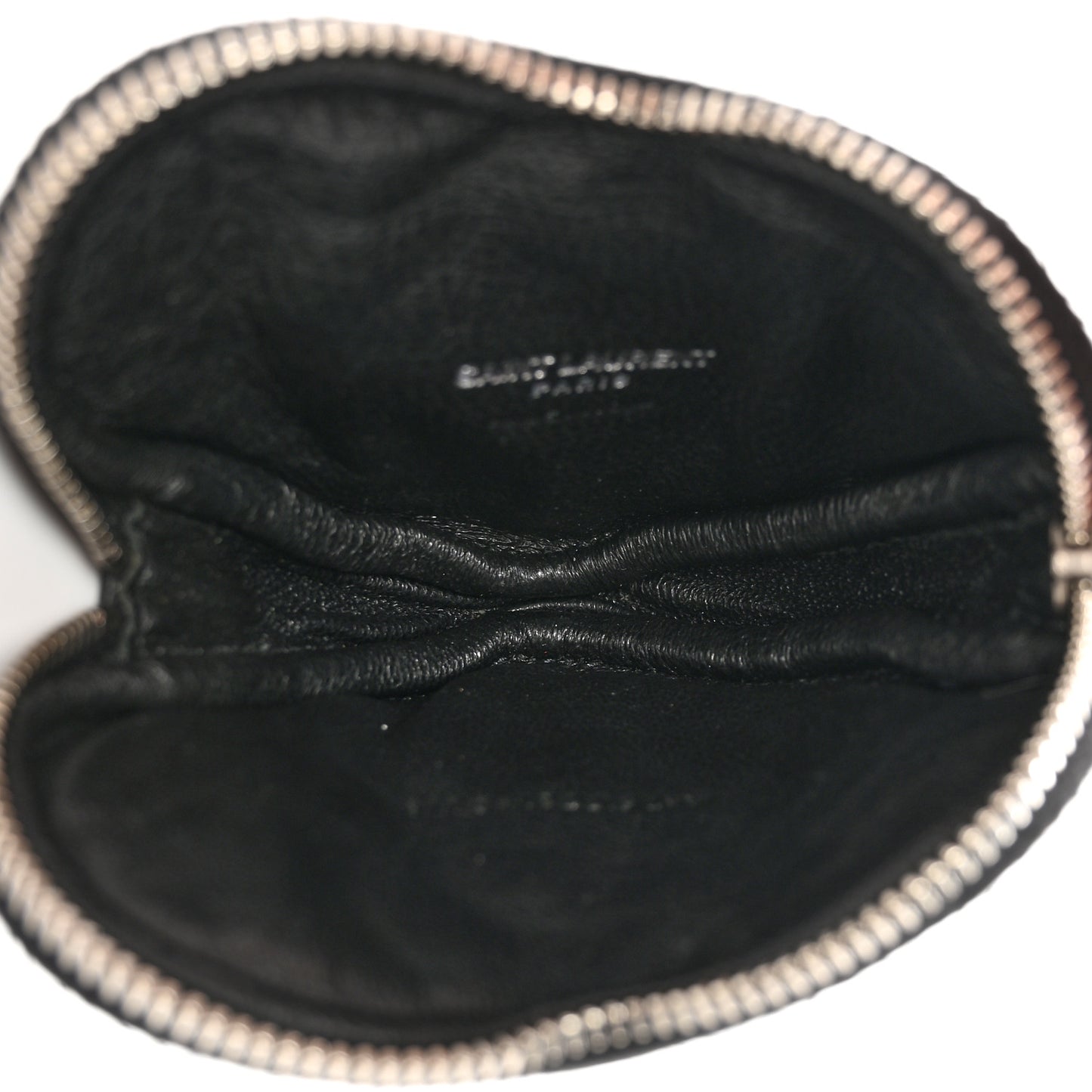 Calfskin Heart Embossed Monogram Heart Key Pouch Black