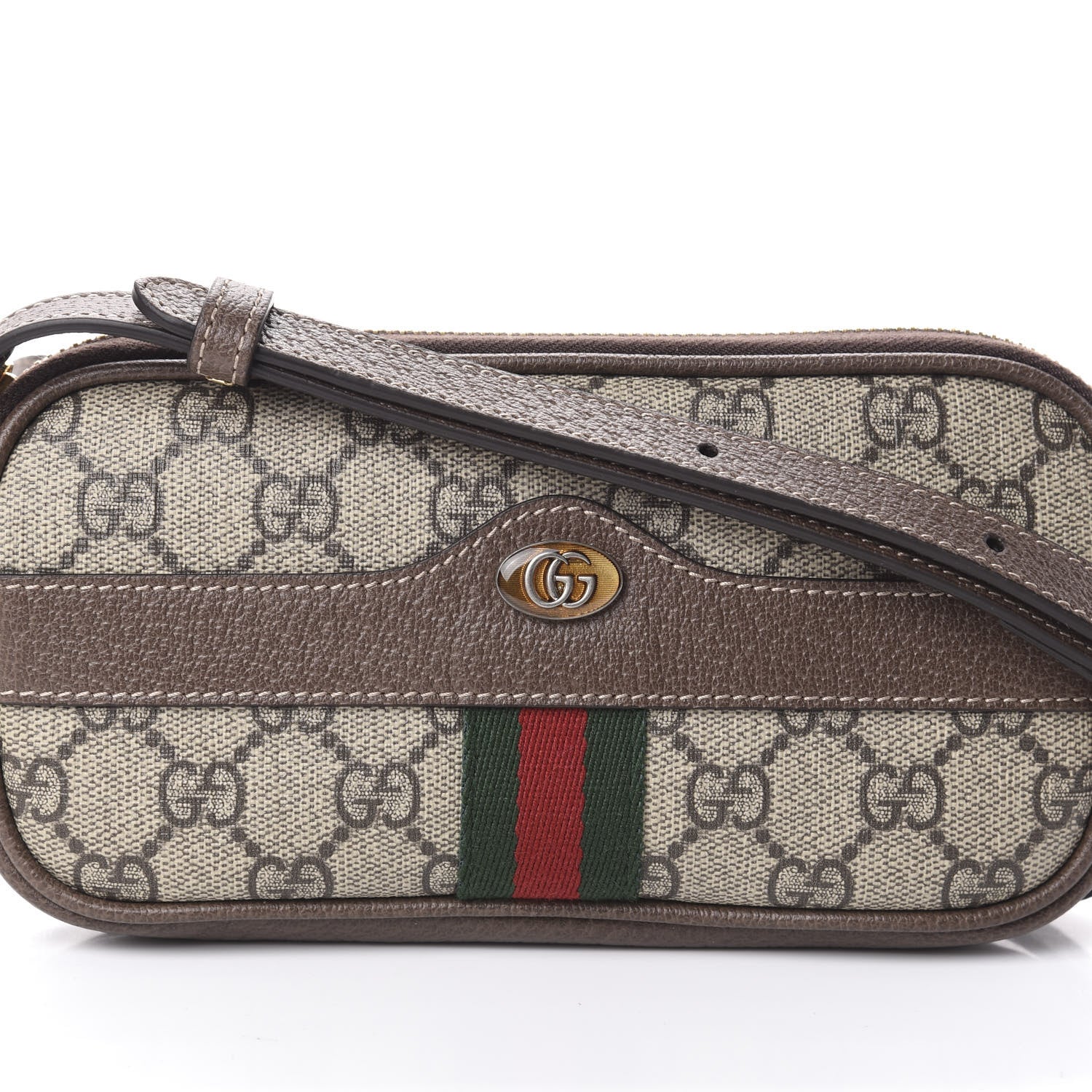 Gucci GG Supreme Monogram Web Mini Ophidia GG Bag Brown 7 of 9