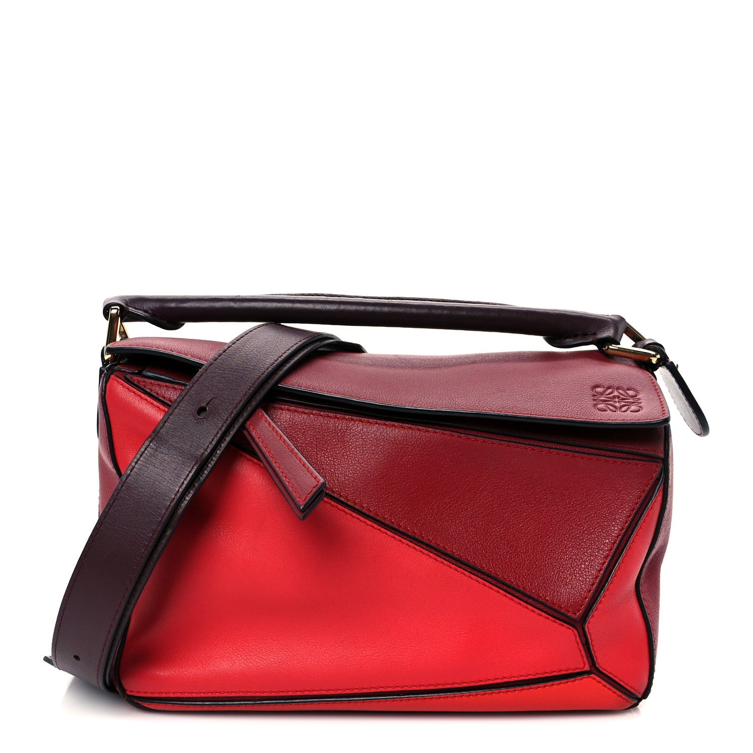 Loewe Calfskin Colorblock Small Puzzle Bag Red 1784309 – FASHIONPHILE