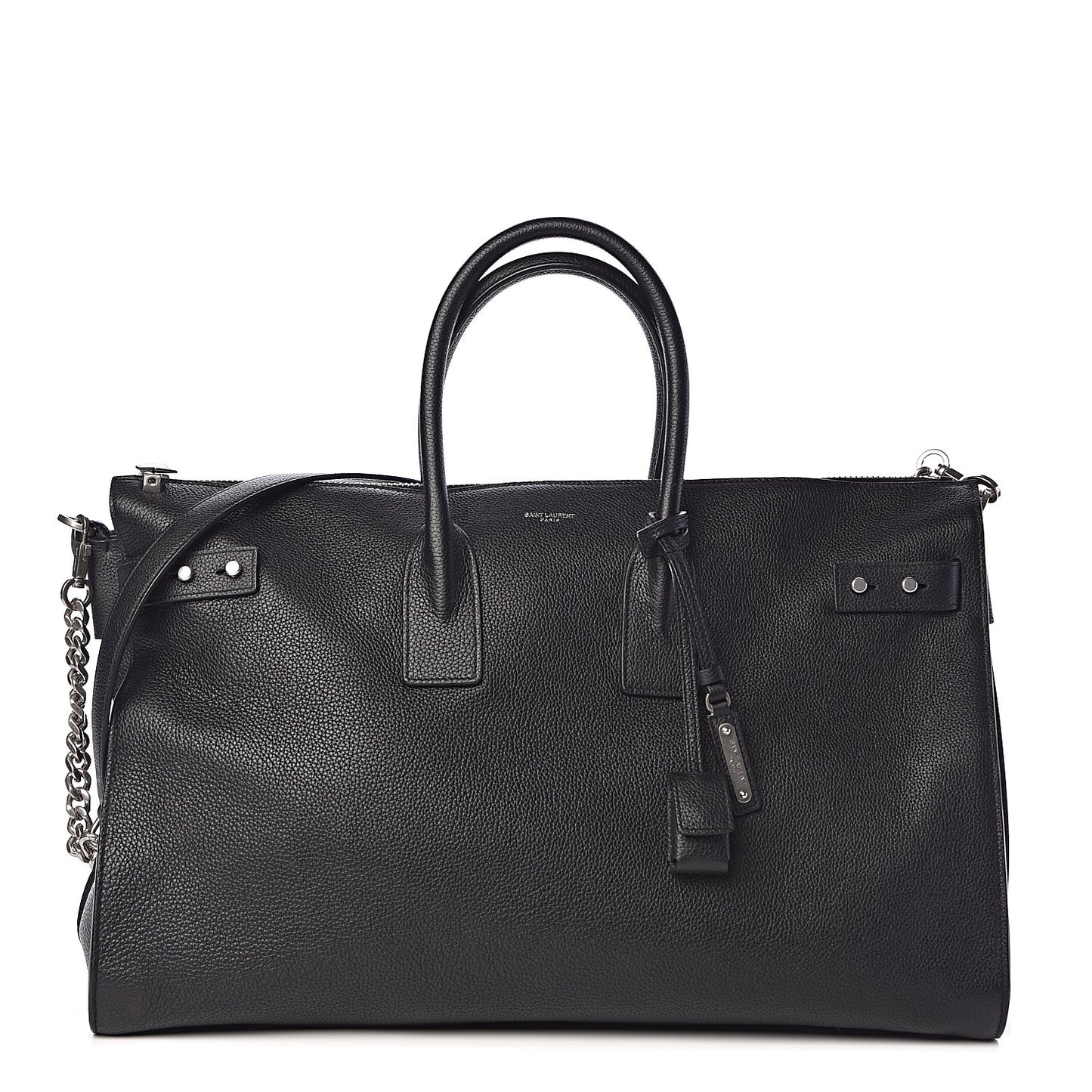 Grained Calfskin Medium Souple Sac De Jour Duffle Black