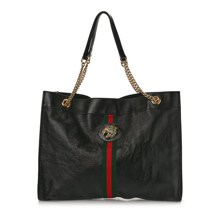 Gucci Calfskin Large Rajah Chain Tote Black 3 of 11