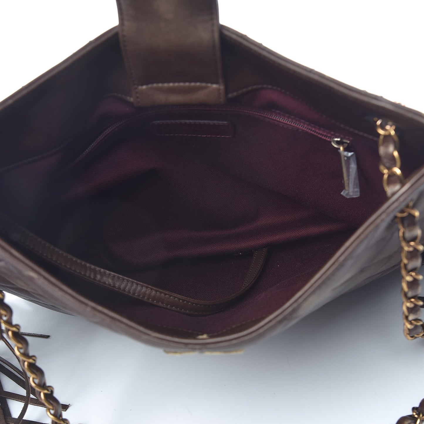Calfskin Quilted Into The Fringe Hobo Brown