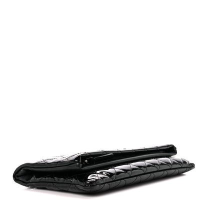 Chanel Patent Calfskin Quilted Beauty CC Clutch Black 4 of 12