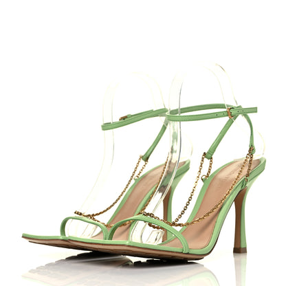 Bottega Veneta Lambskin Stretch Chain Strap 90mm Sandals 39 Pistachio 3 of 7