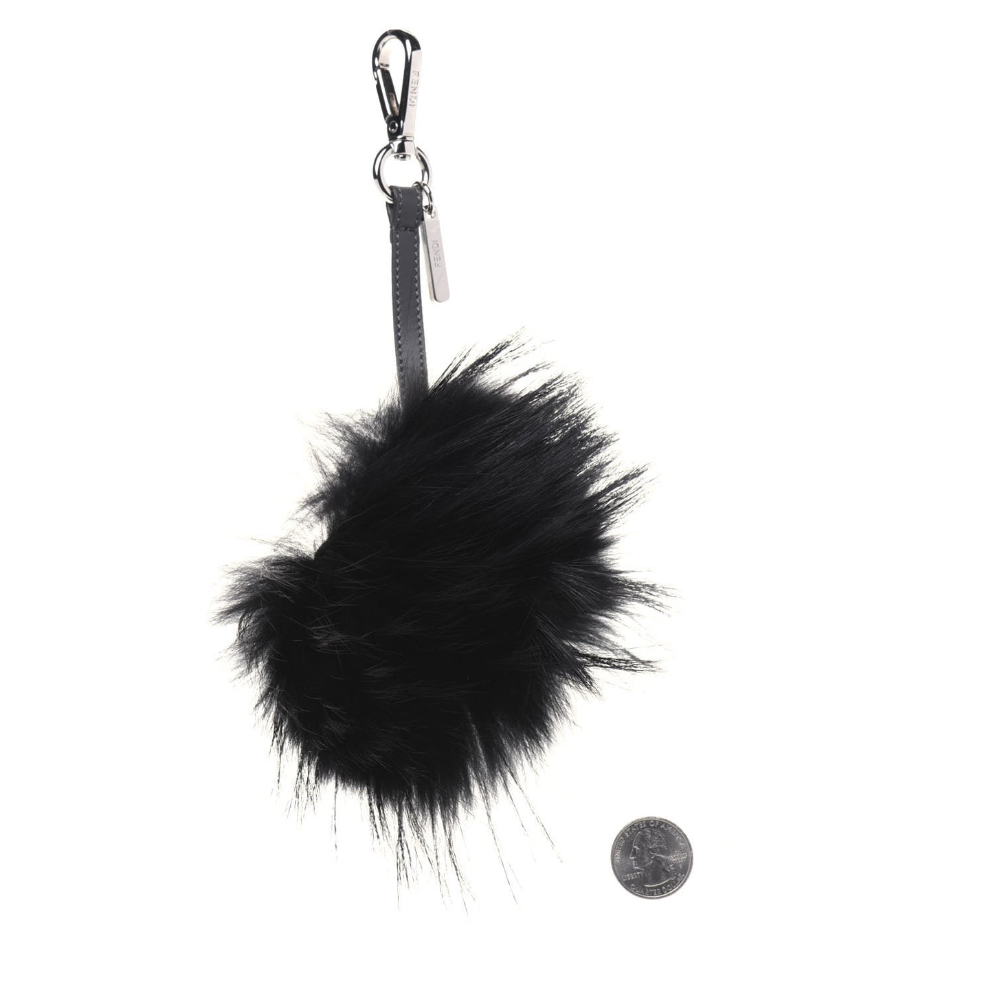 Fox Fur Cube Monster Bag Bug Charm Black Grey