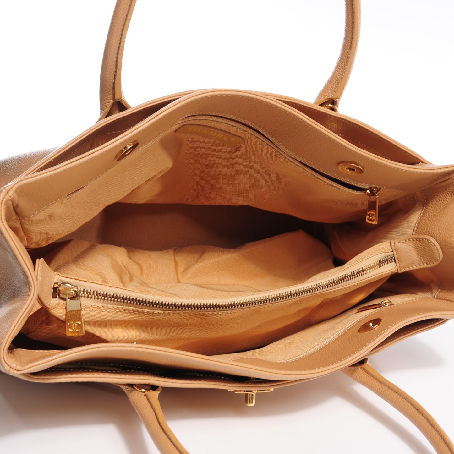 Calfskin Cerf Executive Shopper Tote Beige