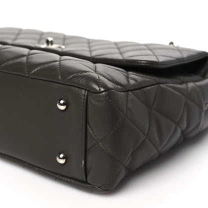 Chanel Lambskin Quilted Bowler Flap Shoulder Bag Khaki 9 of 9