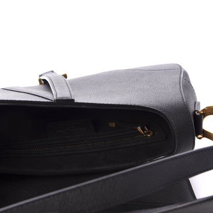 Christian Dior Grained Calfskin Saddle Bag Black 6 of 13