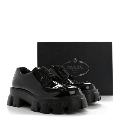 Prada Monolith 55mm Derby Loafers 8 Black 10 of 10