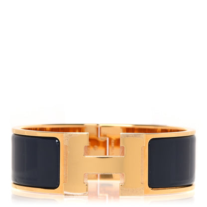 Hermes Enamel Wide Clic Clac H Bracelet PM Bleu Indigo 1 of 6
