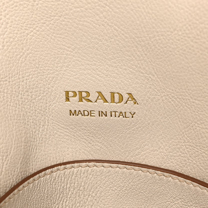 Prada Glace Calfskin Medium Signet Tote Talco 6 of 9
