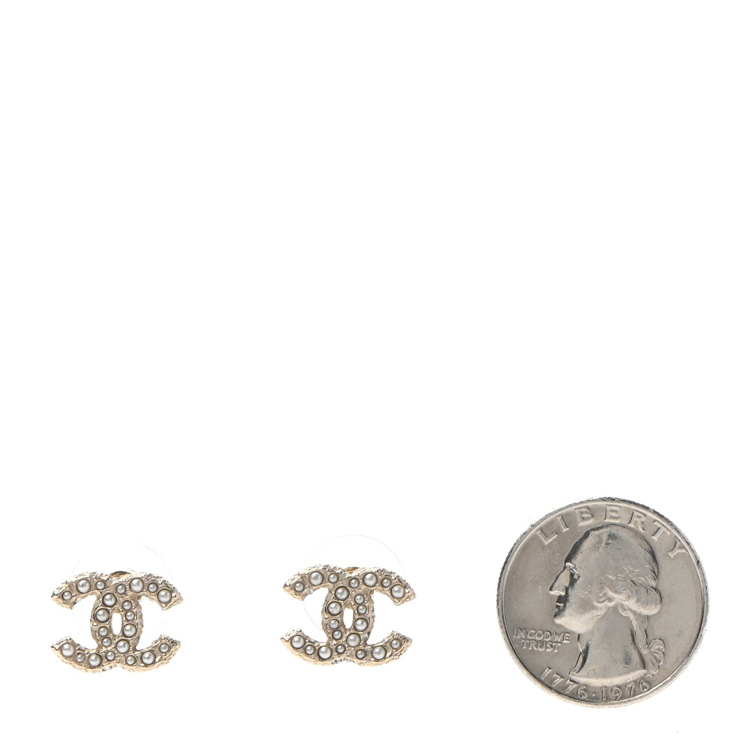 Chanel Pearl CC Earrings Gold 2 of 4