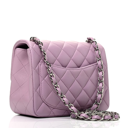 Chanel Lambskin Quilted Mini Square Flap Light Purple 3 of 9