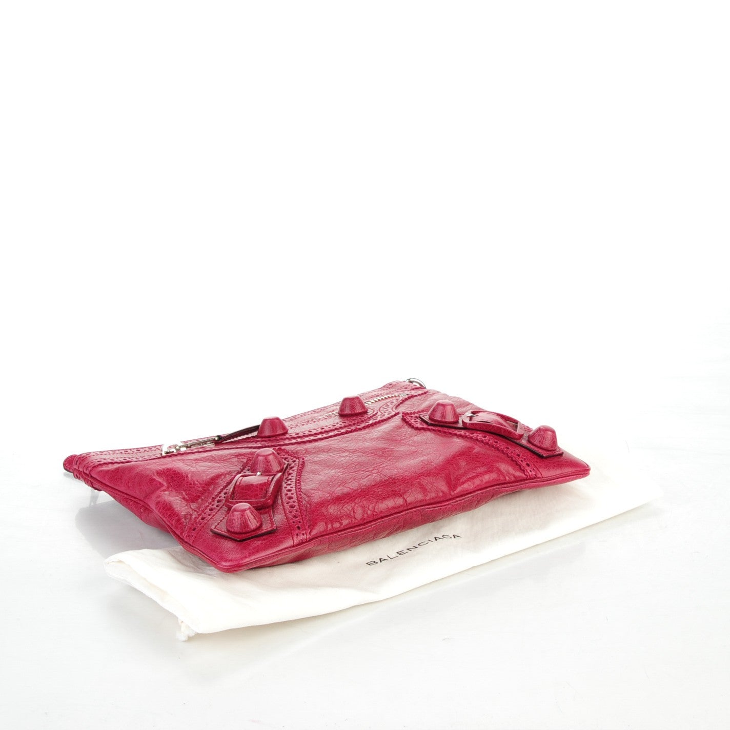 Balenciaga Agneau Giant Brogues Hardware Flat Handle Clutch Pourpre 4 of 7