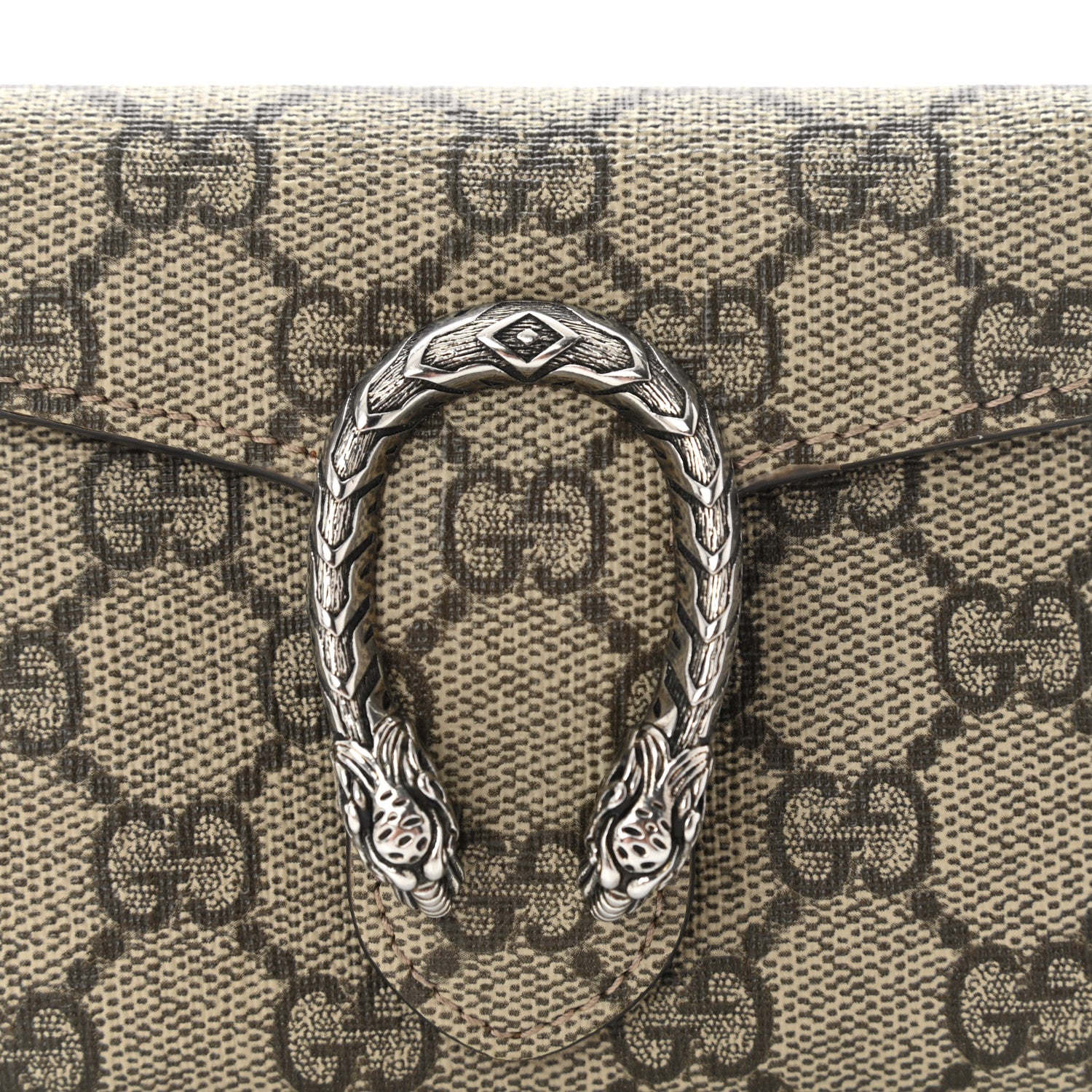 Gucci GG Supreme Monogram Dionysus Card Case Wallet Beige Taupe 8 of 11