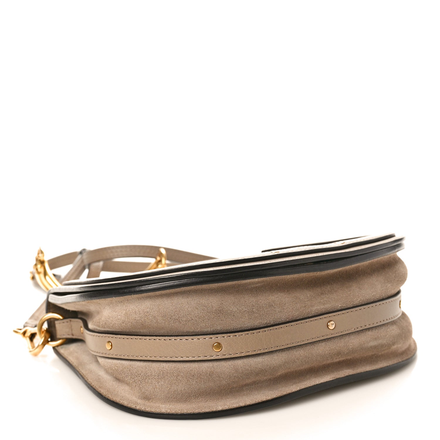 Chloe Calfskin Suede Medium Nile Bracelet Bag Motty Grey 4 of 12