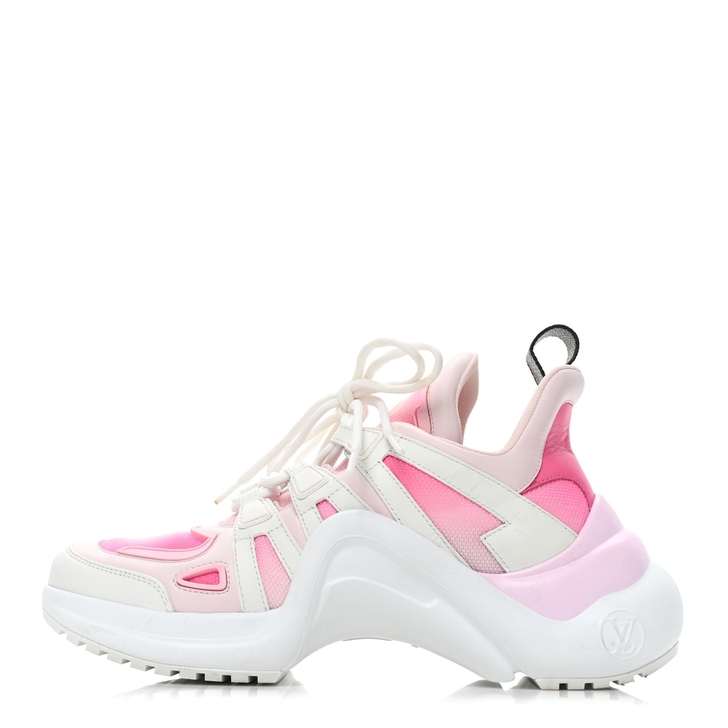 Calfskin Technical Nylon LV Archlight Sneaker 40 White Pink