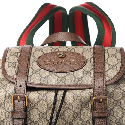 Gucci Soft GG Supreme Monogram Neo Vintage Double Buckle Backpack Beige New Acero Crop 10 of 11