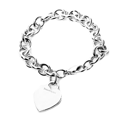 Tiffany Sterling Silver Heart Tag Charm Bracelet 1 of 6