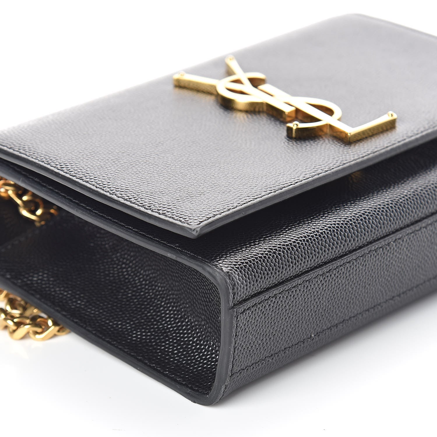 Saint Laurent Grain De Poudre Small Monogram Kate Satchel Black 7 of 8