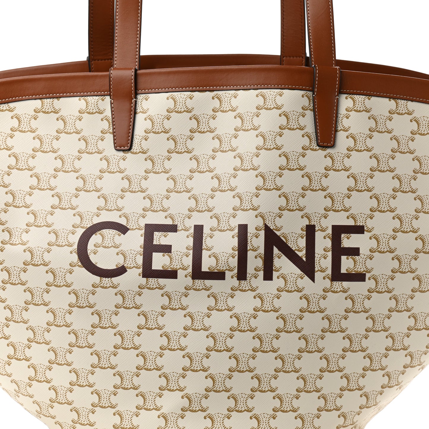 Calfskin Canvas Triomphe Large Couffin White