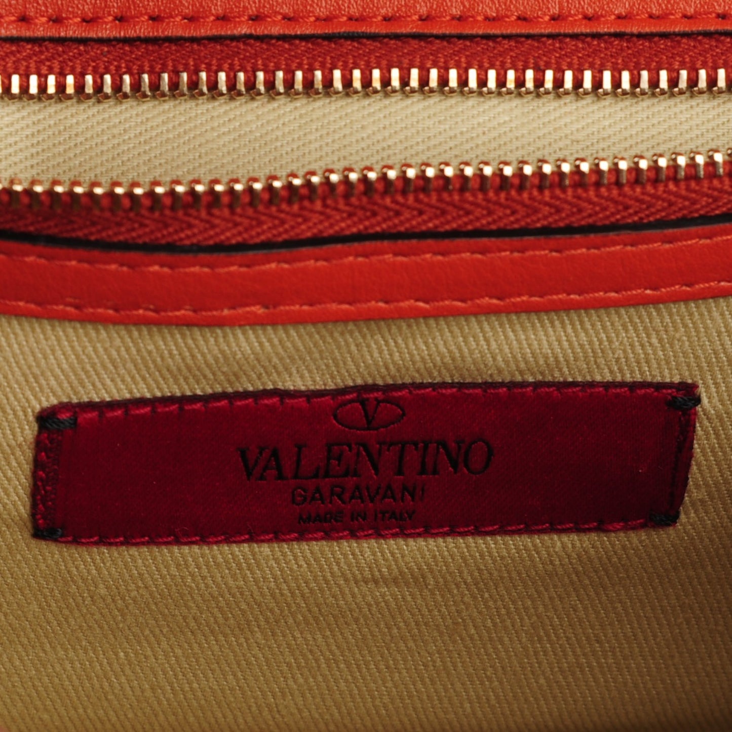 Vitello Small Glam Lock Rockstud Flap English Red