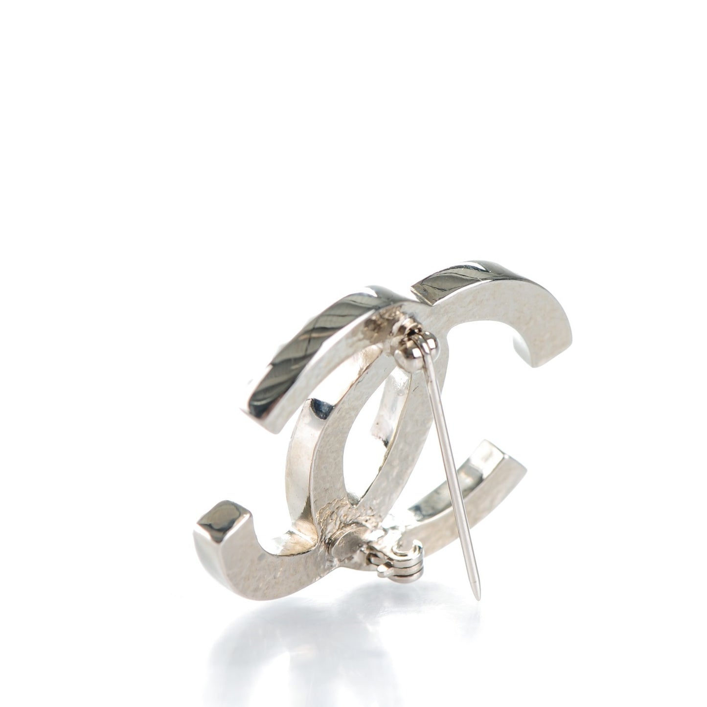 Pearl CC Brooch Pin Silver