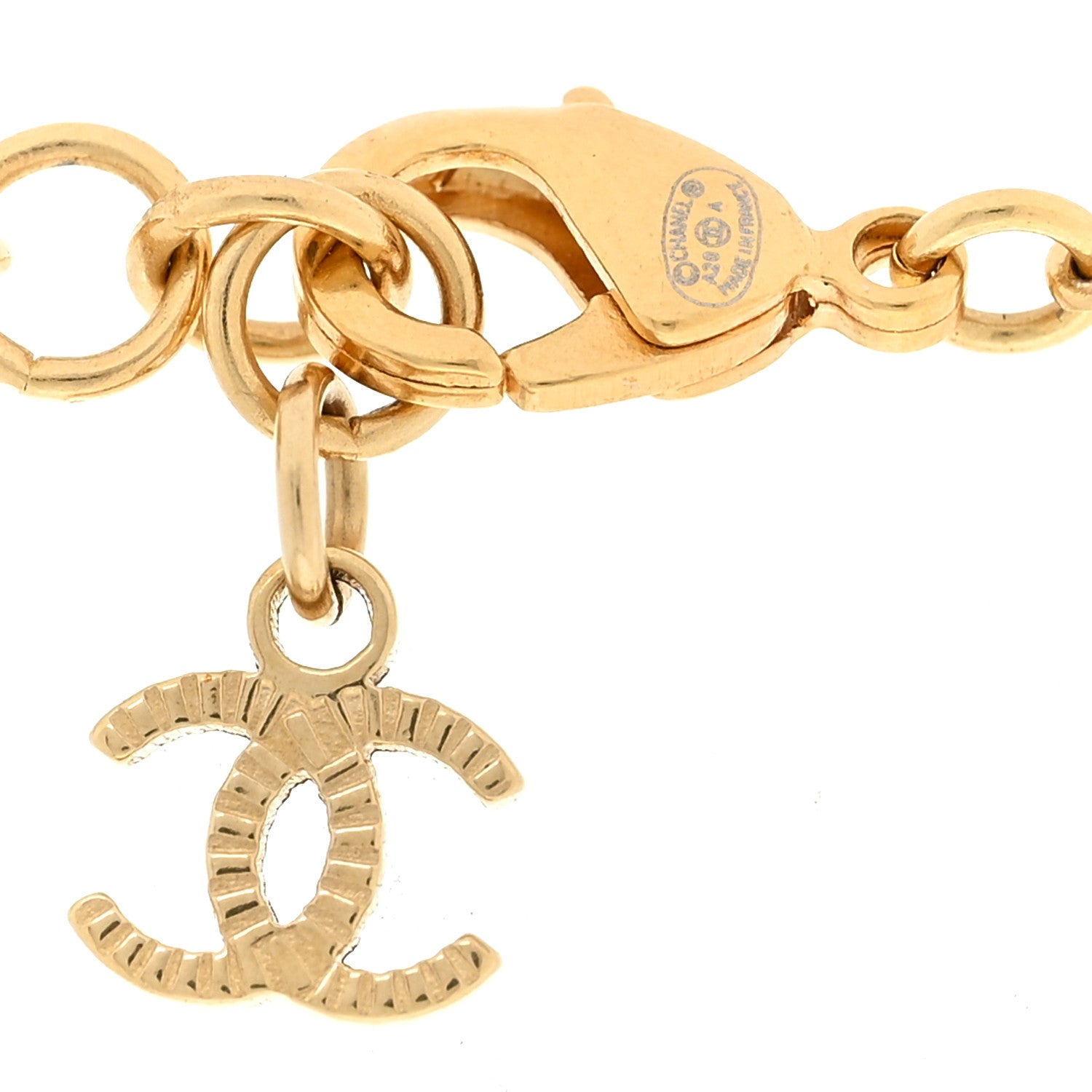 Chanel Crystal Pearl Perfume Bottle CC Necklace Gold 5 of 5