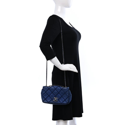 Chanel Iridescent Calfskin Diamond Embellished Medium Single Flap Blue 2 of 9