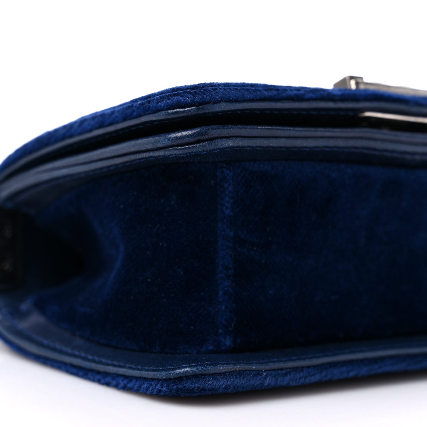Velvet Quilted Mini Boy Flap Navy