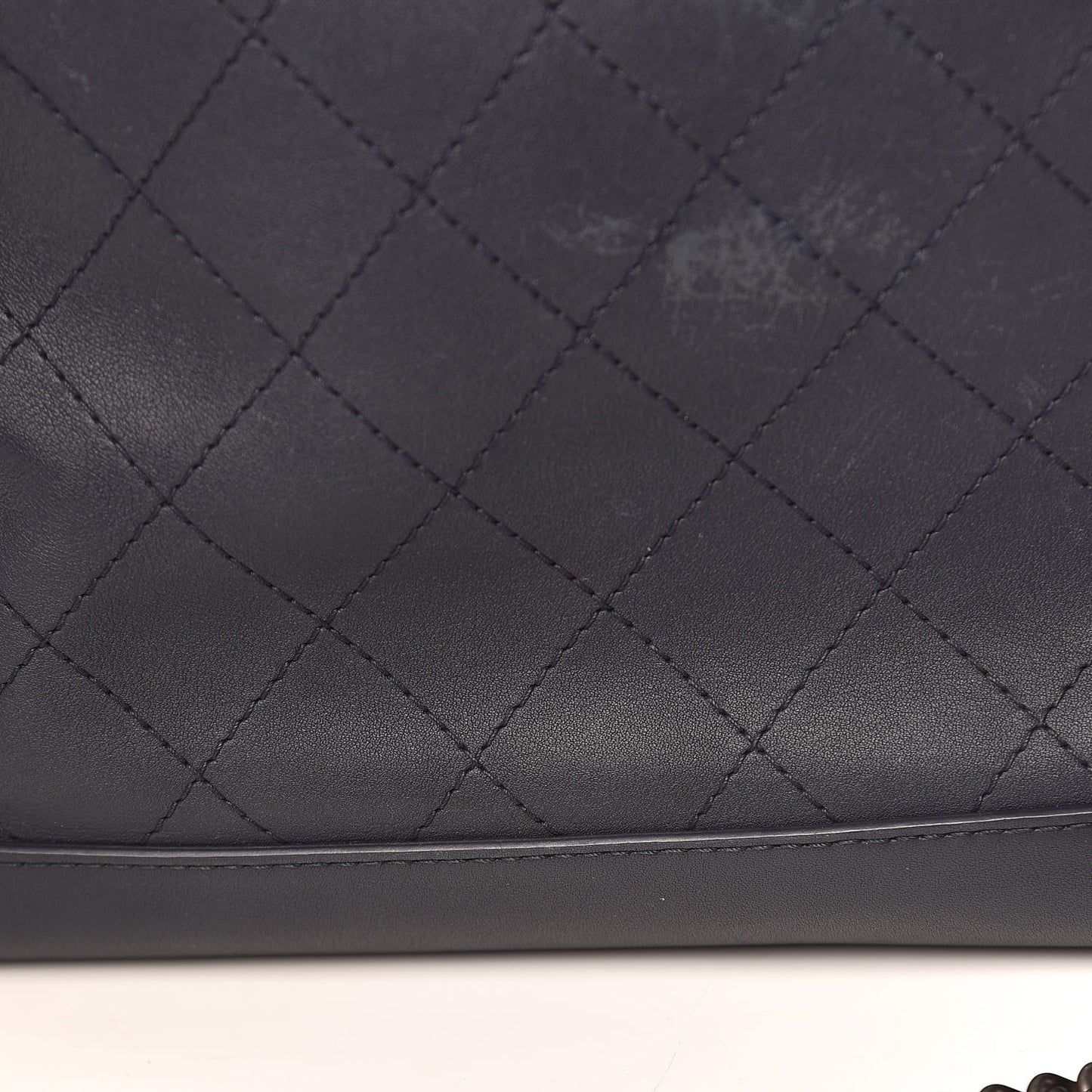 Calfskin Stitched Large Urban Luxury Drawstring Backpack Navy Blue