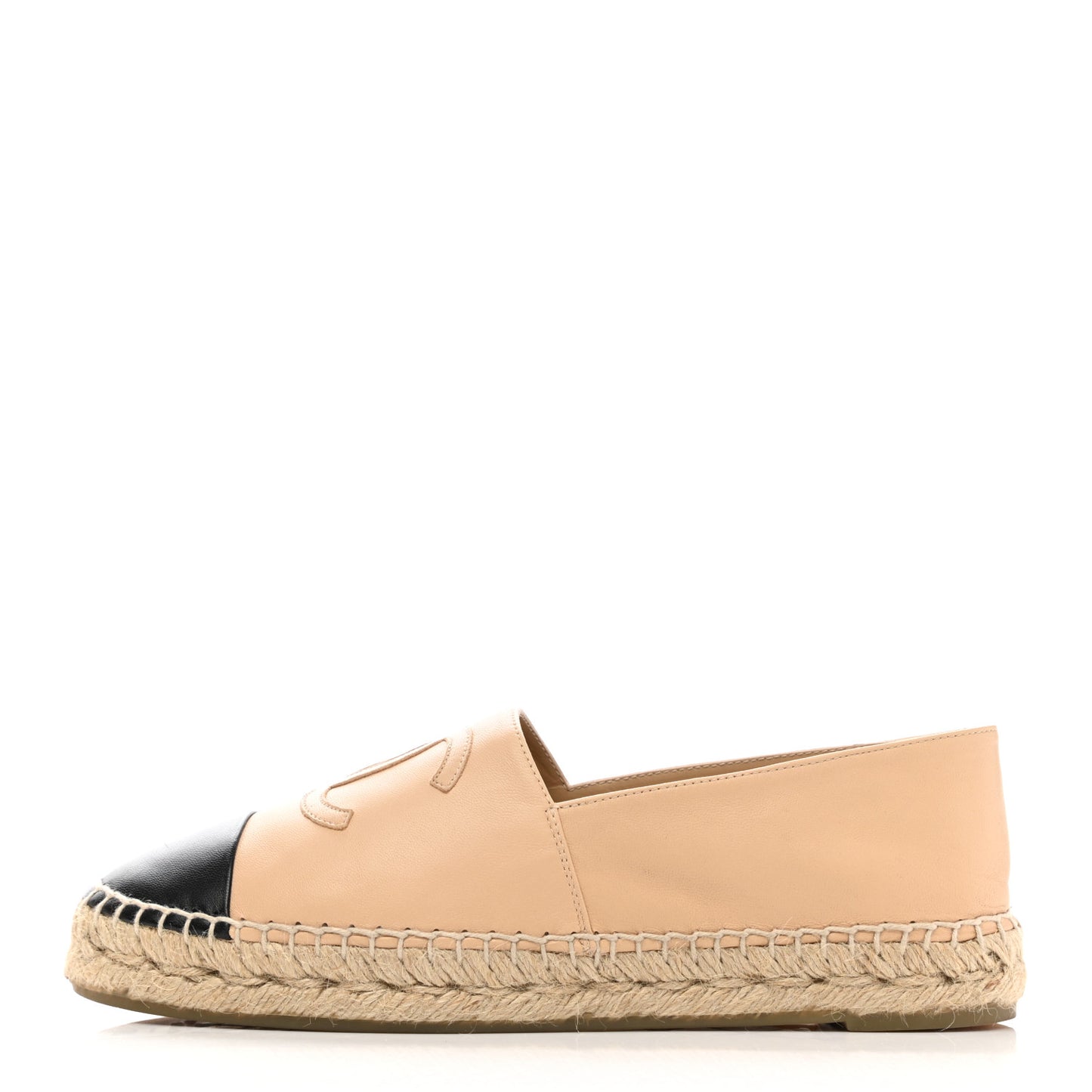 Lambskin CC Espadrilles 38 Beige Black