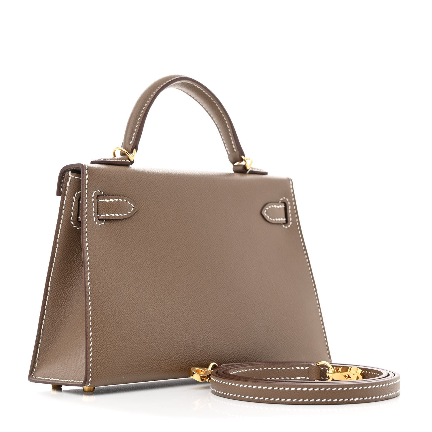 Hermes Madame Calfskin Mini Kelly Sellier 20 Etoupe 2 of 11