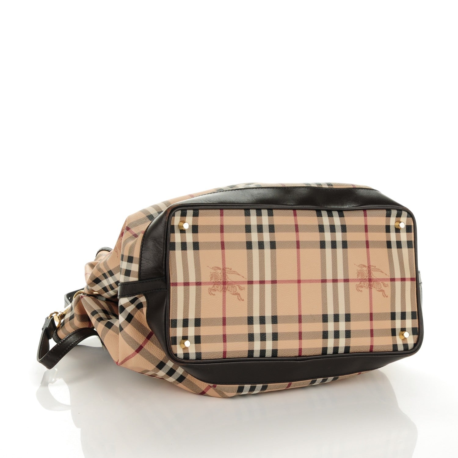 Burberry Haymarket Check Medium Golderton Tote Chocolate 4 of 8