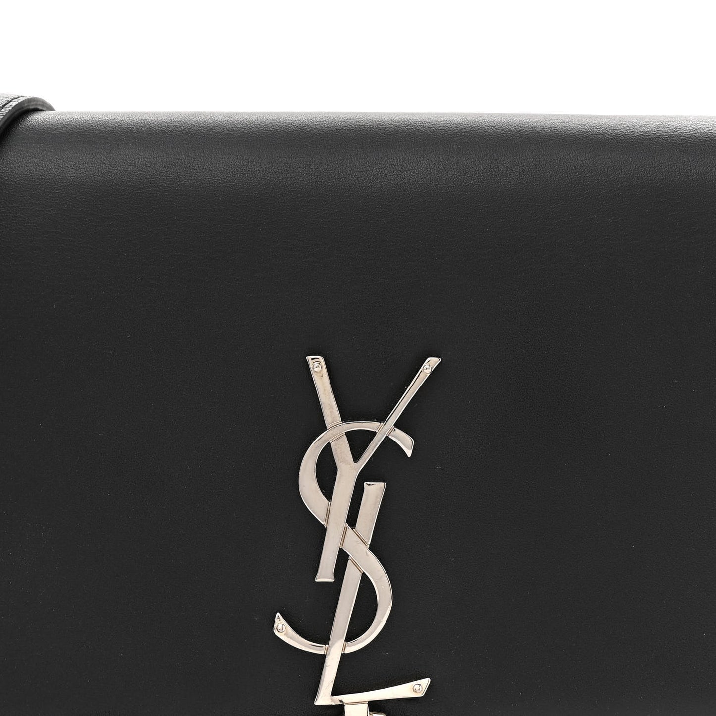 Smooth Calfskin Classic Monogram Kate Tassel Chain Wallet Black