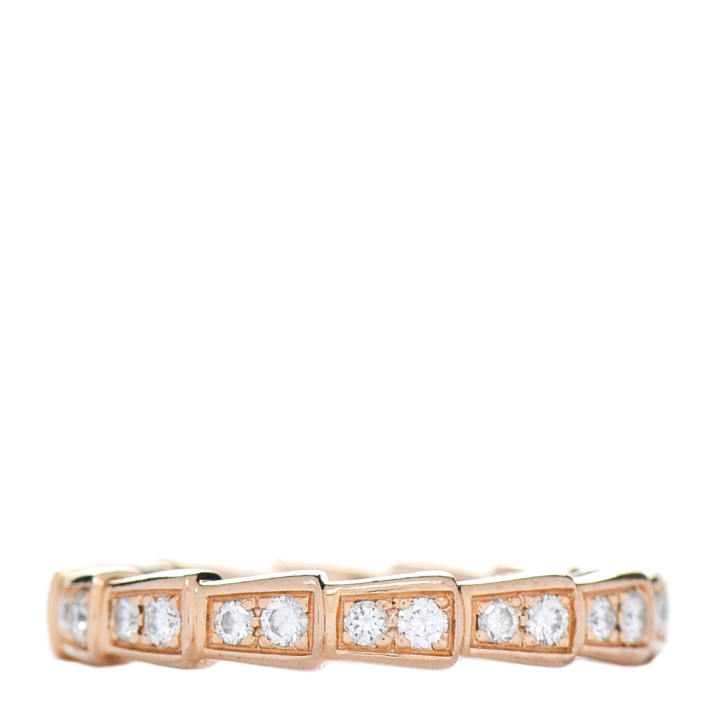 18K Rose Gold Diamond Serpenti Viper Band Ring 53 6.5