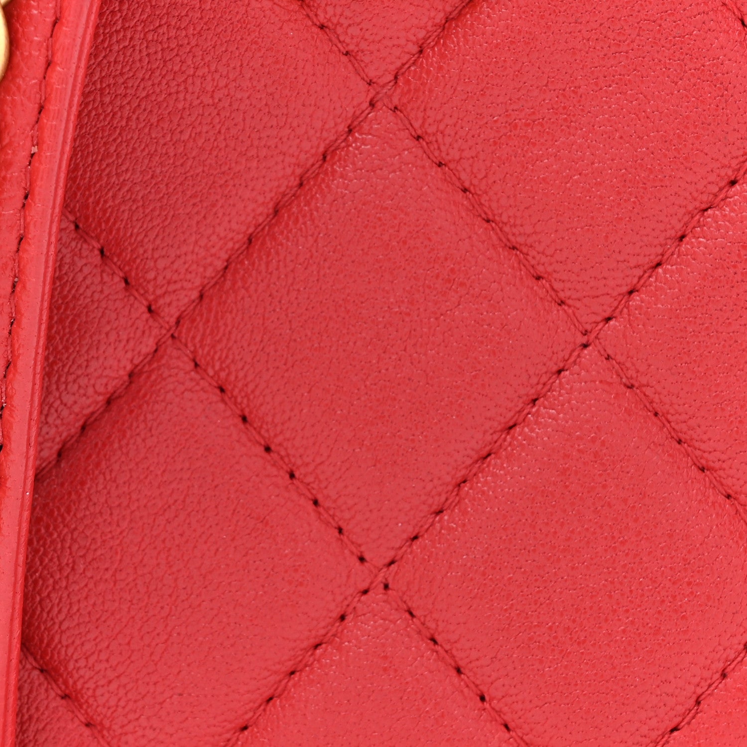 Chanel Goatskin Quilted Chanel 19 Round Clutch With Chain Red 8 of 10