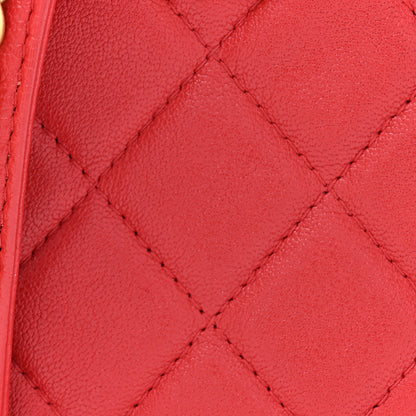 Chanel Goatskin Quilted Chanel 19 Round Clutch With Chain Red 8 of 10