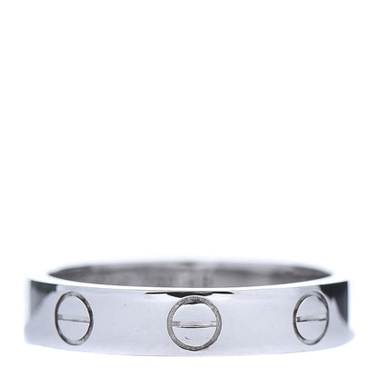 Cartier 18K White Gold 3.5mm LOVE Wedding Band Ring 48 4.5 1 of 5