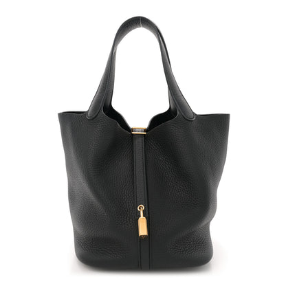 Hermes Taurillon Clemence Picotin Lock 22 MM Black 1 of 12