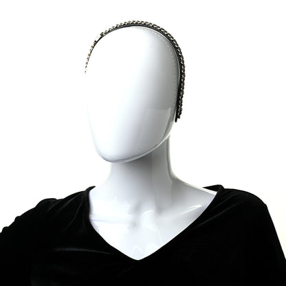 Chanel Metal Lambskin CC Turnlock Chain Headband Gold Black 2 of 5