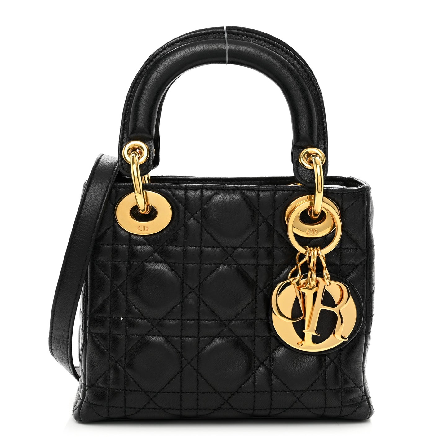 Lambskin Cannage Mini Lady Dior Black