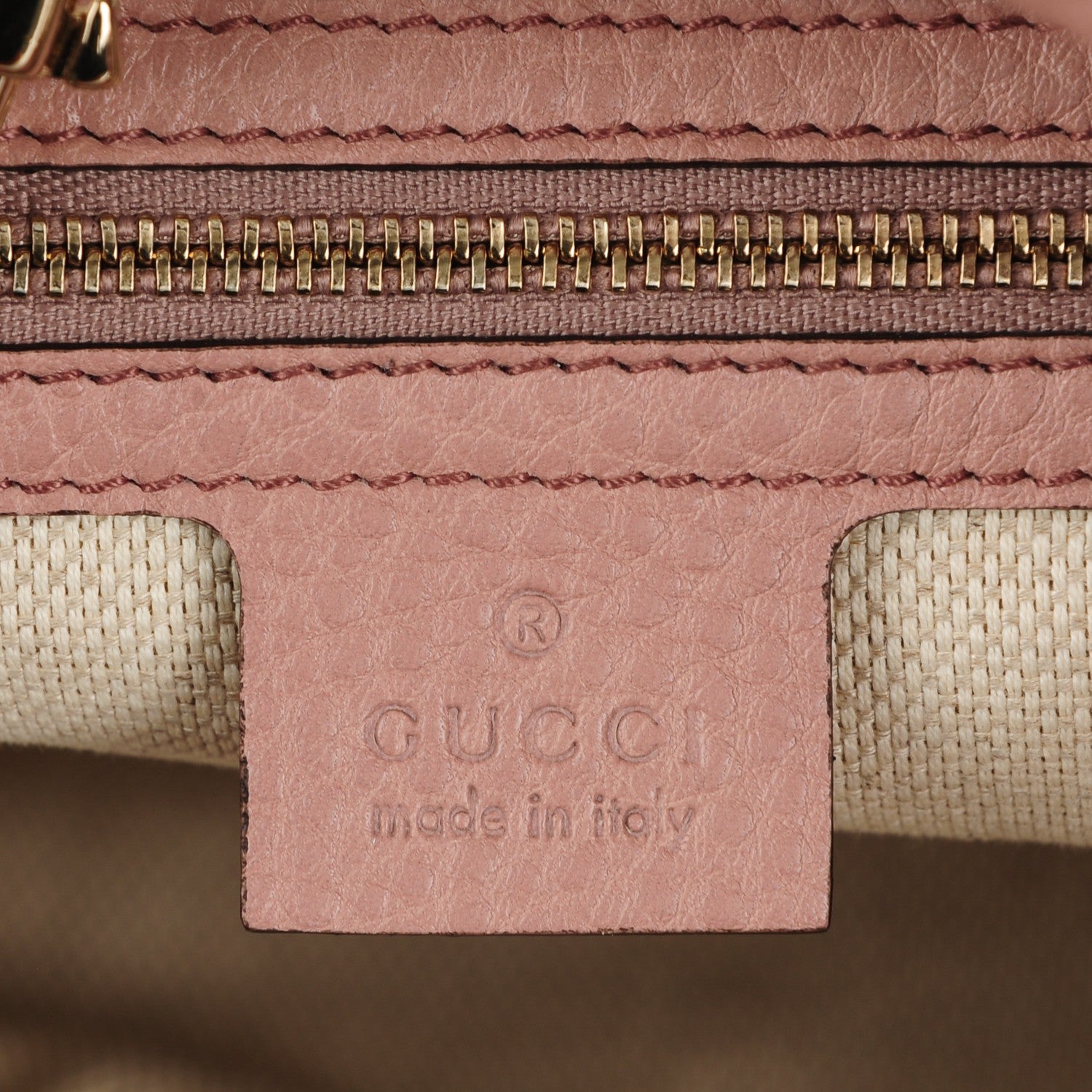 Gucci Pebbled Calfskin Medium Soho Chain Shoulder Bag Antique Rose 6 of 7